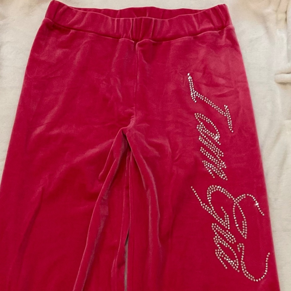 I am Gia pink velour trackpants